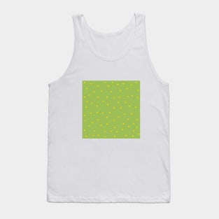 Yellow Polka Dots on Green Background Tank Top